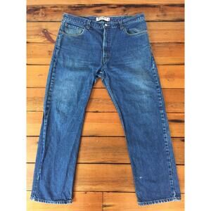 Levis Regular Fit 505 100% Cotton Bootcut Medium Wash Blue Jeans Mens 40 40x32